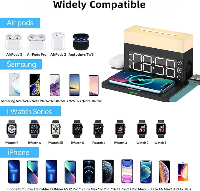 Multifunctional Alarm Clock White