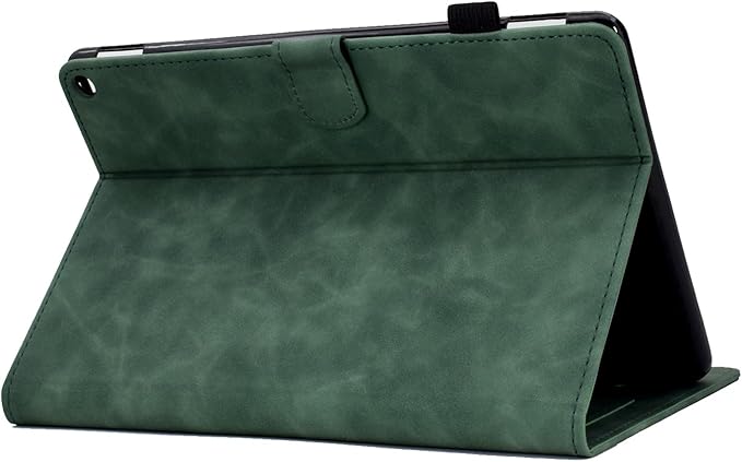 Folio Case for Amazon Kindle Fire HD 8/Fire HD 8 Plus (12th/10th Generation 2024/2022/2020) 8 with Stand/Pencil Holder [Auto Sleep/Wake] Embossed PU Leather Smart Cover Green Butterfly Flower