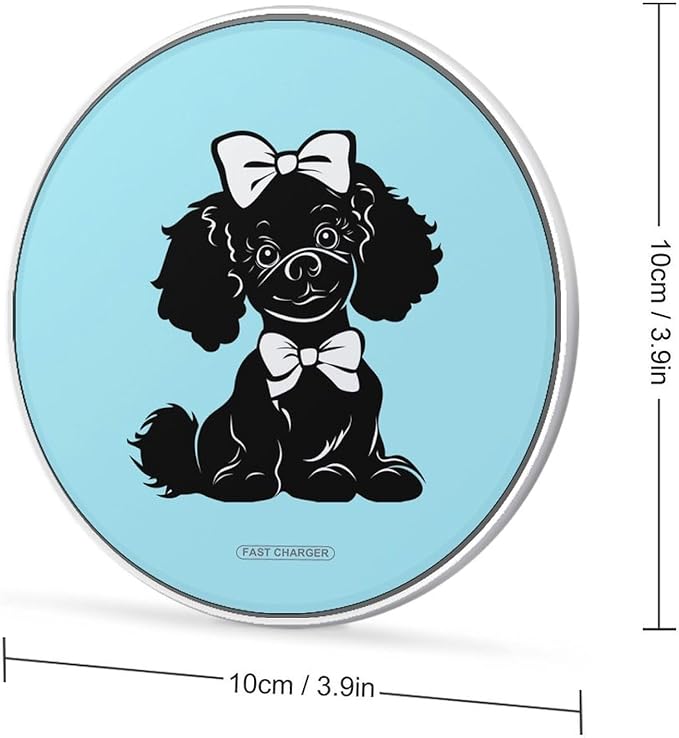 Poodle Wireless Charger Anti-Slip Wireless Charging Pad Slim Charger Mat for Men Women