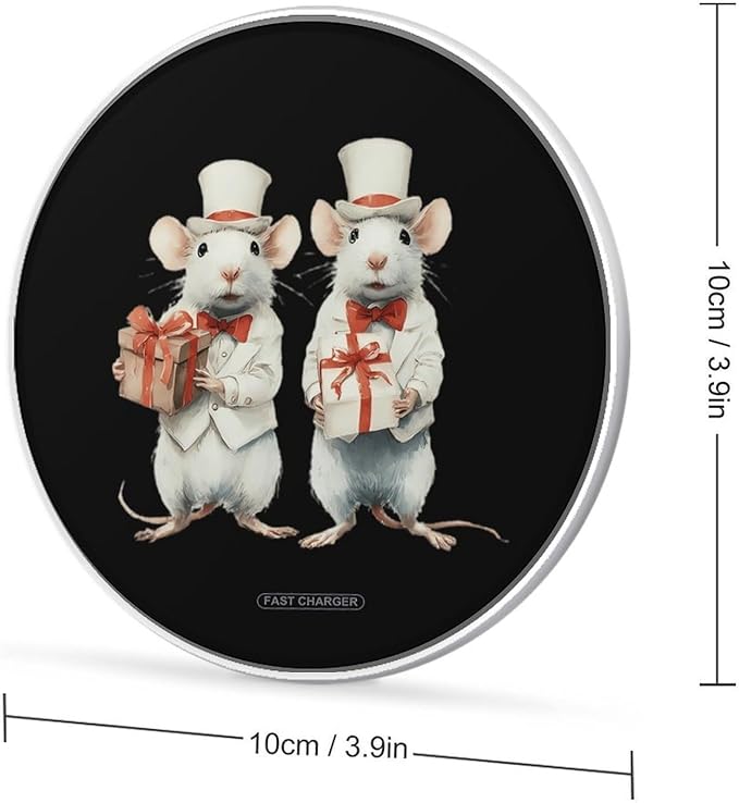 Funny Mouse Fast Portable Charger 10W Funny Graphic Phone Charging Pad with USB Cable