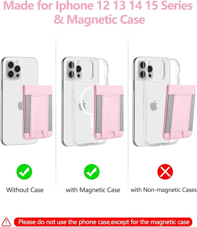 ExtreLife for Magsafe Wallet Adjustable Stand Open ID Window Magnetic Wallet for iPhone 17/16/15/14 Pro Max/14 Pro/14/14 Plus/13/12 Series 9 Cards Holder Vegan Leather Pink