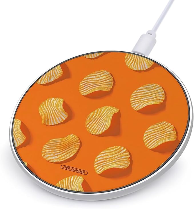 Potatoes Chips Fast Portable Charger 10W Funny Graphic Phone Charging Pad with USB Cable
