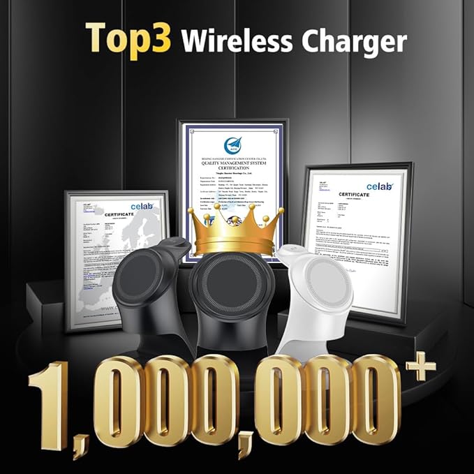 Wireless Charger3 in 1 Magnetic Wireless Charger Stand Fast Wireless Charging Dock for iPhone17/16/15/14/13/12 Series Apple Watch Series AirPods Pro.