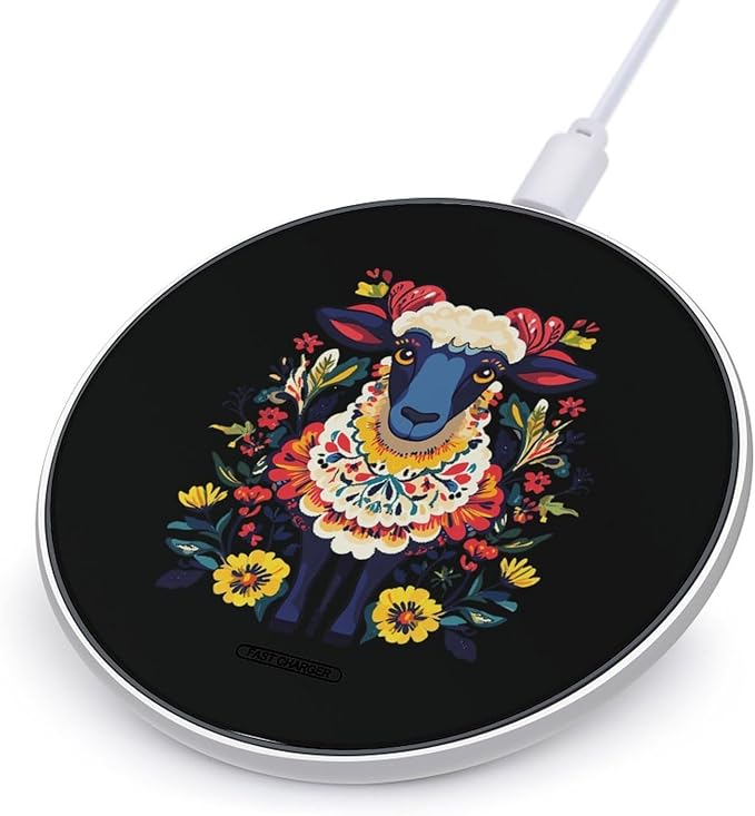 Farmhouse Sheep &amp Goat Wireless Charger Anti-Slip Wireless Charging Pad Slim Charger Mat for Men Women