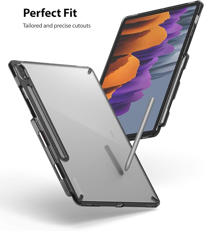 Ringke Fusion Case Compatible with Samsung Galaxy Tab S8 (2022) / S7 (2020) Built-in Stylus S Pen Holder - Smoke Black