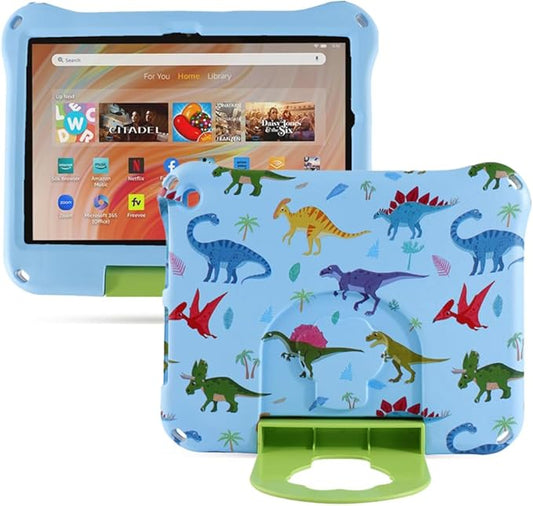 Dinosaur Kindle Fire HD 8 Tablet Case for Kids Boy GirlFire HD 8 2024 Light EVA Foam Shockproof Kids Case with Stand Handle Kid-Proof for Fire HD 8 10th 12th Gen 2020 2022 Kid (New KL)