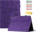 Case for Amazon Kindle Fire HD 8 &amp Fire HD 8 Plus (12th/10th Gen 2024/2022/2020) 8 with Stand/Pencil Holder [Auto Sleep/Wake] UUcovers Embossed Magneic Smart Folio Cover Purple Butterfly