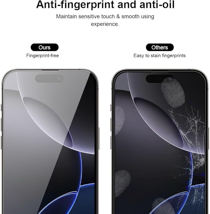 3+2Pack Privacy Screen Protector for iPhone 17 Air with Camera Lens Protector 9H+Tempered Full cover Glass Military Grade Shatterproof Anti Spy Auto Installation Frame