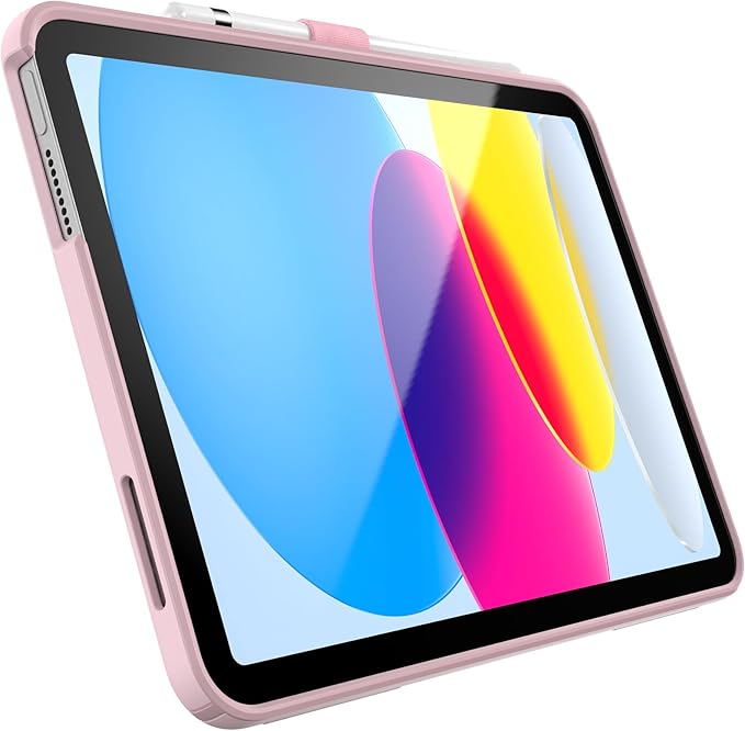 Speck iPad 10.9 Inch Tablet Case and Stand - Scratch Resistant Drop Protection &amp Quick Release Kickstand - for iPad 10th Gen 2022 - StandyShell Soft Lilac/Hydrangea Purple/Kinder Pink