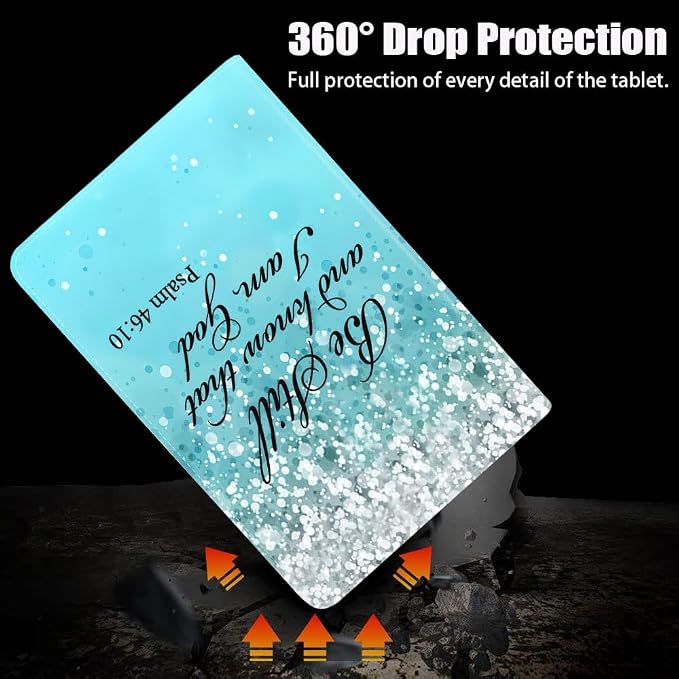 Blue Glitter Quote Bible Verse Psalm 46:10