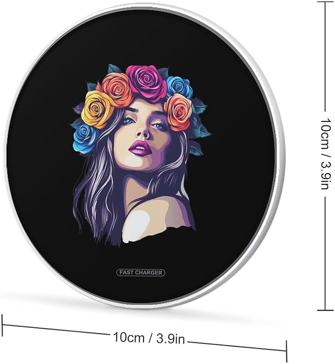 Women and Rose Wireless Charger Anti-Slip Wireless Charging Pad Slim Charger Mat for Men Women