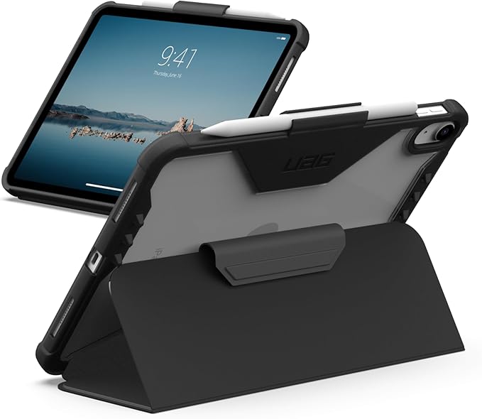 URBAN ARMOR GEAR UAG Designed for iPad A16 Case 11 11th Gen 2025 10.9 10th Gen 2022 (A3354 A3355) Plyo LT - Armor Shell Folio Cover with Adjustable Kickstand &amp Pencil Holder Ice/Black