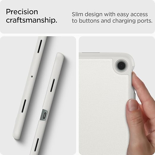 Spigen for Google Pixel Tablet Case (2023) Thin Fit Pro Full-Back Slim Fabric Case Drop-Shockproof Cover Compatible with Charging Speaker Dock Gray