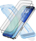 FLOLAB NanoArmour ONETIME 2 Pack for iPhone 17 Air Screen Protector Tempered Glass Ultra Clear InfinityEdge-to-Edge Easy Install Dust-Free Reinforced Edge