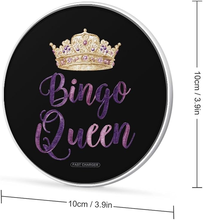 Bingo Queen Fast Portable Charger 10W Funny Graphic Phone Charging Pad with USB Cable