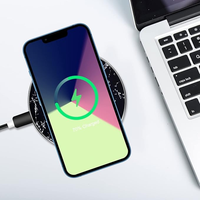 Omio Marble Wireless Fast Charging Pad Qi Wireless Charging Base Marble Wireless Charger for iPhone 17 Pro Max/16 Pro Max/15 Pro Max/14 Pro Max/Galaxy Z Flip 7/Z Fold 7/S25 Ultra/S24 More Qi Devices