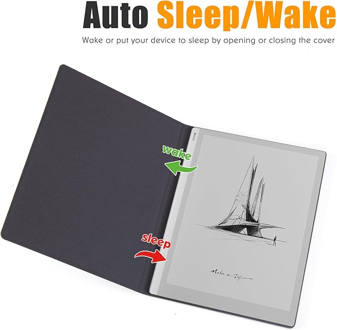 Magnetic Case for 10.3 Onyx Boox Go 10.3 ePaper Tablet (2024 Released) - Ultra-Thin Lightweight PU Leather Book Folio Cover with Auto Sleep/Wake (Advanced Grey)