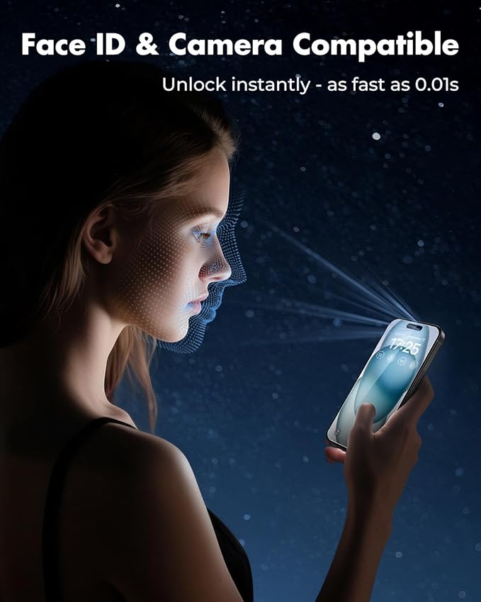 UNBREAKcable iPhone 15 Screen Protector 3-Pack 3 Tempered Glass + 3 Camera Lens Protectors 9H Hardness HD Clarity Anti-Fingerprint Case Friendly 6.1 Inch