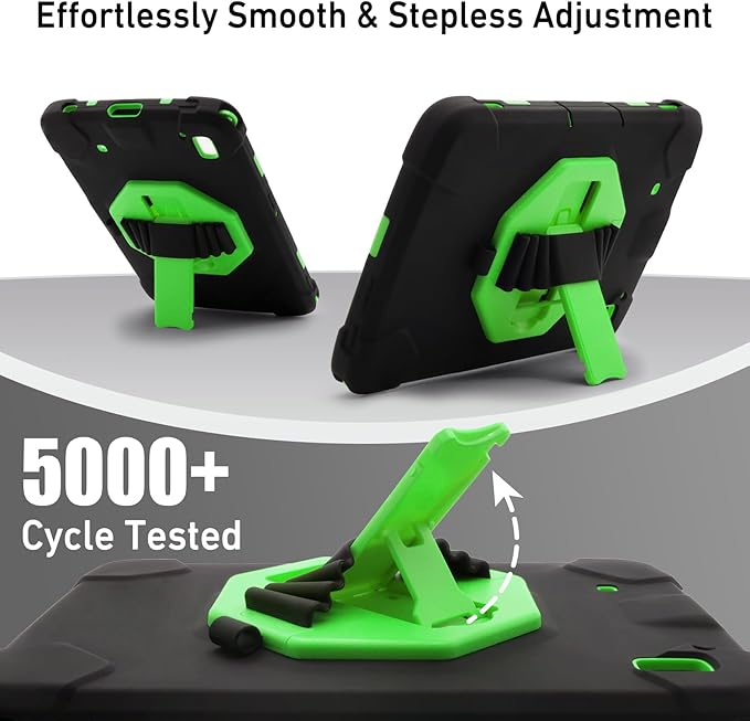 Protective Case for Zebra ET40 ET45 10 Inch Tablet Only Military Grade Shockproof Rugged Cover with Hand Strap &amp Stand SG-ET4X-10EXOSKL1-01 Compatible with Zebra Accessories (Green)