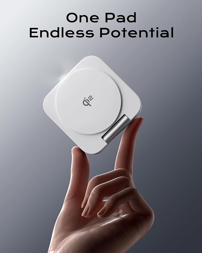 Qi2 Certified 3 in 1 Travel Charger MagSafe Compatible Upgraded Foldable Wireless Charger Stand Mag-Safe 3 in 1 Charging Station15W Fast Charging for iPhone 17/16/15/14/13/12 Apple Watch AirPods