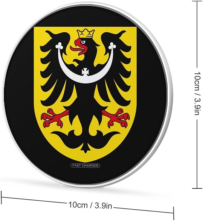 Znak Slezska Czech Republic Fast Portable Charger 10W Funny Graphic Phone Charging Pad with USB Cable