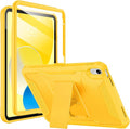 Soke Case for iPad (A16) 11th Generation 11-inch 2025 iPad 10th Generation 10.9-inch 2022 with Built-in Screen Protector and Kickstand Rugged Full Body Protective Cover - Yellow