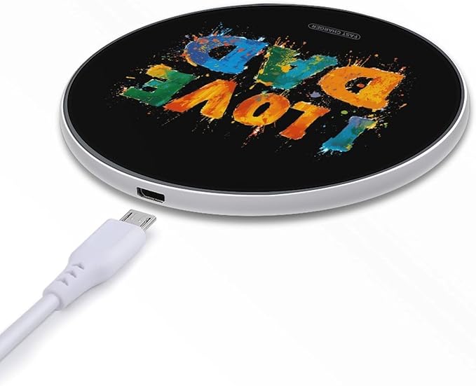 I Love Dad Fast Portable Charger 10W Funny Graphic Phone Charging Pad with USB Cable