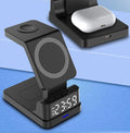 Magnetic Three-in-one 15W Wireless Charger with Clock