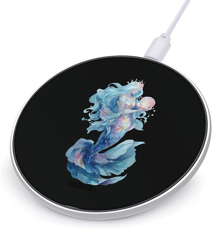 Magical Mermaid Fast Portable Charger 10W Funny Graphic Phone Charging Pad with USB Cable