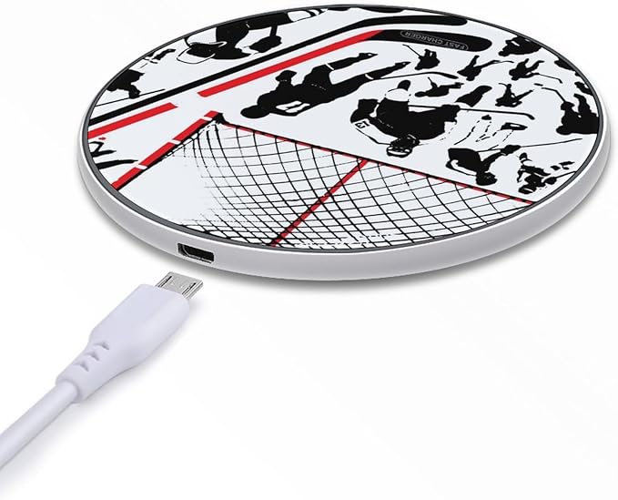 Hockey Player Wireless Charger Pad Portable Wireless Charging Station Compatible with All Smartphone