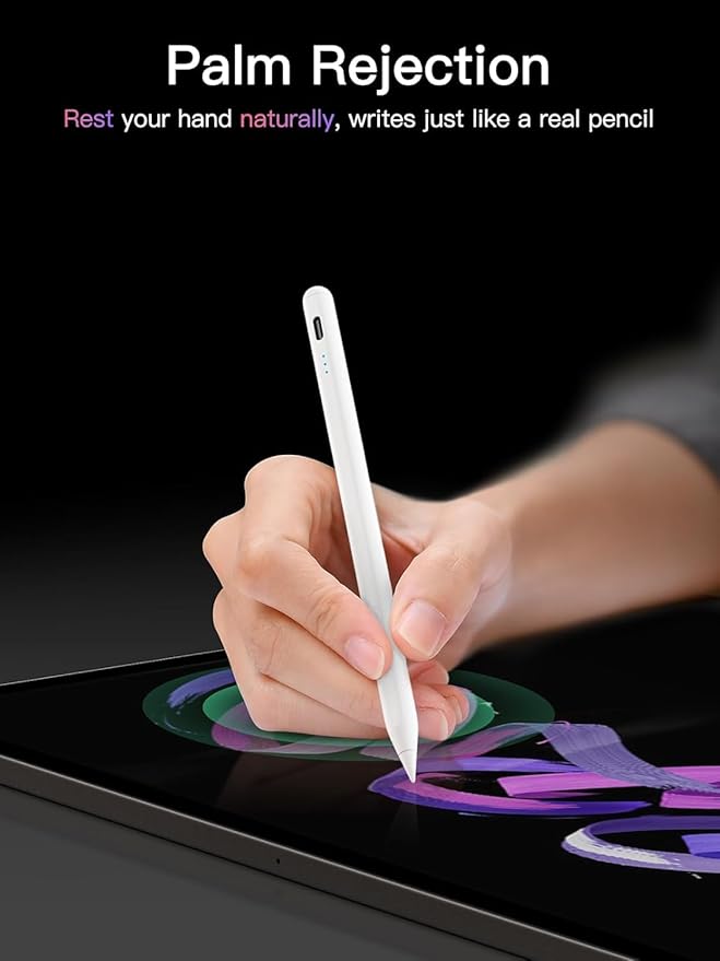 KEEPRO Stylus Pen for iPad 2018-2026 USB-C Fast Charging Pencil Pixel-Perfect Tilt Sensitivity for iPad 11/10/9/8/7/6/A16 Mini 7/6/5 Air M4/M3/M2 11/13/5/4/3 Pro M5/M4 13/12.9″/11″