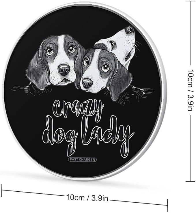 Crazy Dog Lady Phone Charger Magnetic Charging Pad Anti-Slip with USB Cable