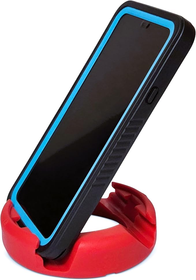 GoDonut Plus+ - Smartphone and Tablet Stand - Compatible with Lager Cases with Charging Port Access - for use at Work at Home Travel and on-the-go (Red)