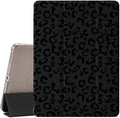 Leopard Print Case for iPad Air 11 Inch M3(2025) / M2(2024) iPad Air 5th(2022) / 4th (2020) Gen 10.9 InchGirly Protective CasePencil Holder &amp Clear Transparent Back &amp Trifold Black Cover