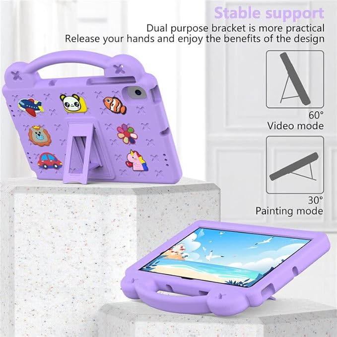 Compatible with Lenovo Tab M10 Plus(3rd Gen) 10.6 (2022)/Huawei MatePad Pro 10.8 (2019/2021)/SE 10.4(2023)/Samsung Tab A8 10.5 Tablet Case Kids Case with Shoulder Strap - Light Purple