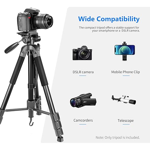 NEEWER Portable Aluminum Alloy Camera 2 in 1 Tripod Monopod Max. 70/177cm with 3 Way Swivel Pan Head and Carrying Bag for DSLR DV Video Camcorder (SAB264 Black)