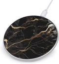 Black Gold Marble Wireless Charger Fast Wireless Charging Pad with USB Cable 10W Anti-Slip Magnetic Wireless Charger Portable Slim Charger Puck Travel Charging Station