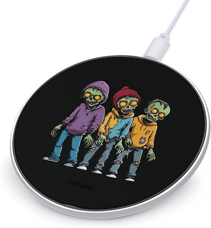 Halloween-Zombies Wireless Charger Anti-Slip Wireless Charging Pad Slim Charger Mat for Men Women