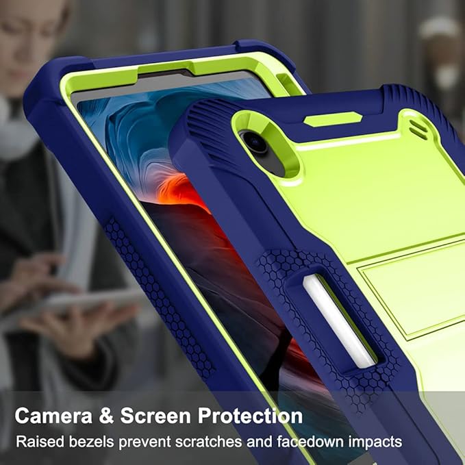 MAKEIT Case for iPad mini 7 (A17 Pro) 2024 iPad mini 6 Case (8.3-Inch2021 Model) with Pencil Holder Heavy Duty Shockproof Full Body Protective Case with Stand for iPad mini 6th/7th Generation Case