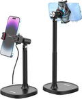 ULANZI SK-06 Cell Phone Stand with Phone Cooler Desktop Phone Live Streaming Solution with Phone Cooling Fan Height Adjustable Phone Cooler Stand Compatible with All Mobile Phones iPhone &amp Andr