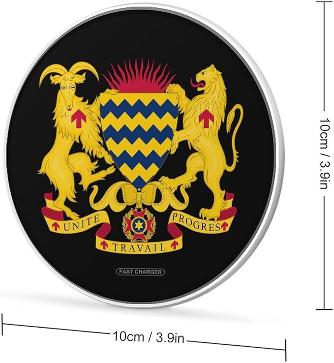 Coat of Arms of Chad Fast Portable Charger 10W Funny Graphic Phone Charging Pad with USB Cable