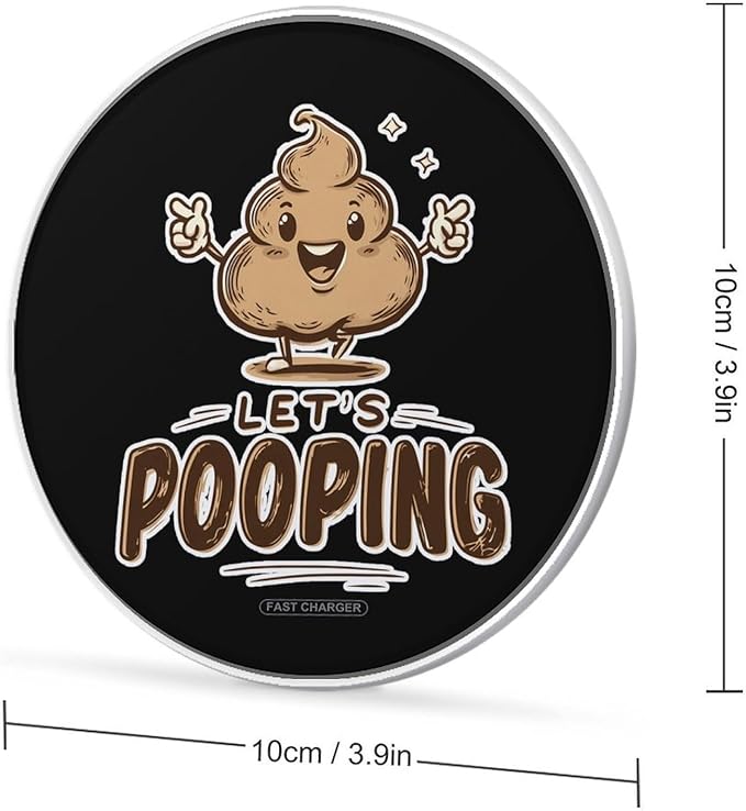 Poo Pooping Fast Portable Charger 10W Funny Graphic Phone Charging Pad with USB Cable