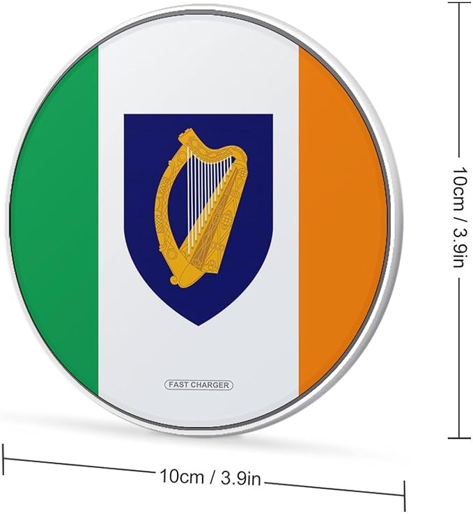 Irish Flag Ireland National Emblem Phone Charger Magnetic Charging Pad Anti-Slip with USB Cable