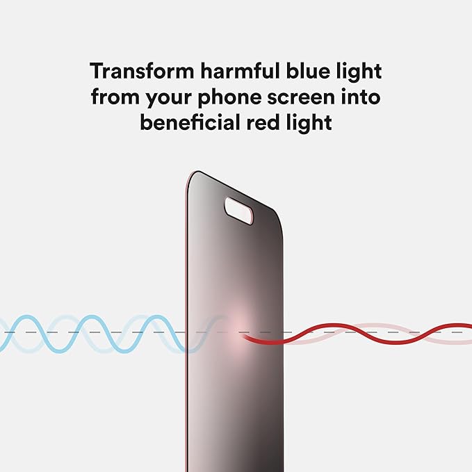 BodyGuardz Red Light Converter Privacy Screen Protector – Passive Red Light Therapy for Face - Promotes Better Sleep Healthier Skin Reduced Eye Strain - Privacy Glass Easy Install (iPhone 14 Pro Ma