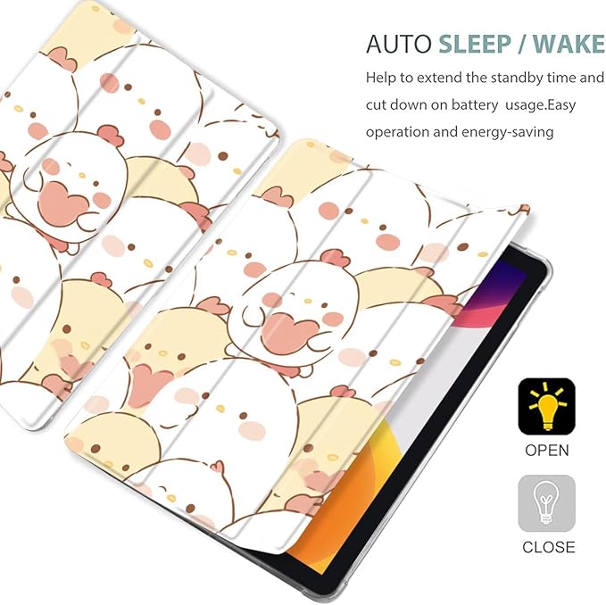 MAYCARI Original Case for iPad Pro 11 Inch 2022/2021/2020 with Pencil Holder Cartoon Chicks iPad Pro 11 Inch 4th/3rd/2nd Generation Soft TPU Back Protective Cover Shell Auto Sleep/Wake Slim Shell