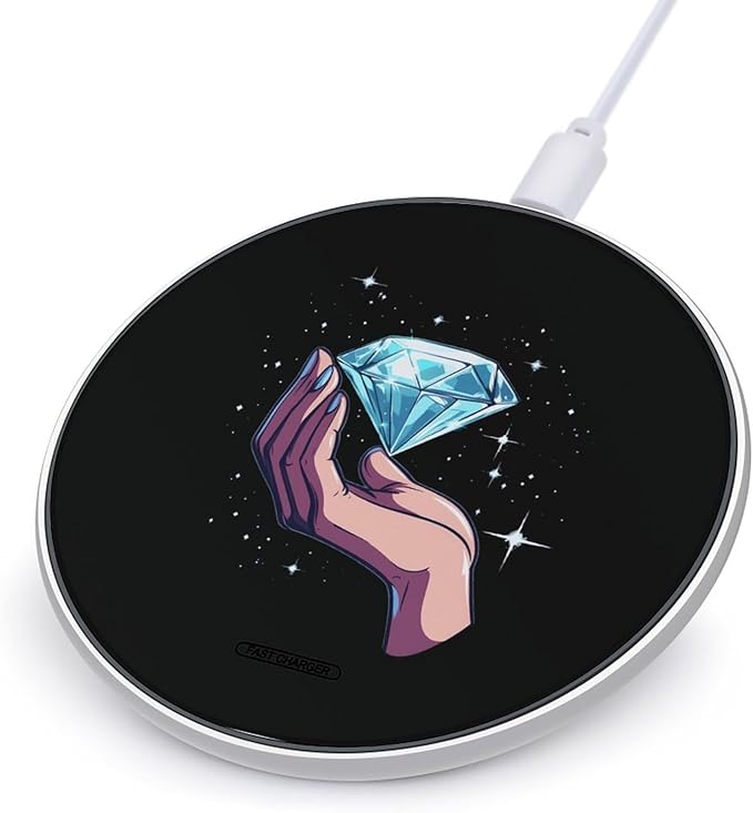 Diamond Hands Wireless Charger Anti-Slip Wireless Charging Pad Slim Charger Mat for Men Women