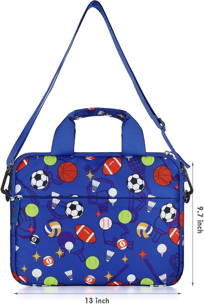 Kids Tablet Bag for Boys Kids Tablet Carrying Case for Fire HD 10 HD 8 Fire 7 Sleeve Bag Kid Kindle Bag iPad Bag for Kid Soccer Balls Blue