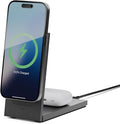 Native Union Rise 2-in-1 Magnetic Wireless Charger – Qi2 Certified &amp MagSafe Compatible – 15W Fast-Charging Foldable Charging Stand for iPhone Air 17 with Wireless Pad for AirPods Pro 3 (Black)