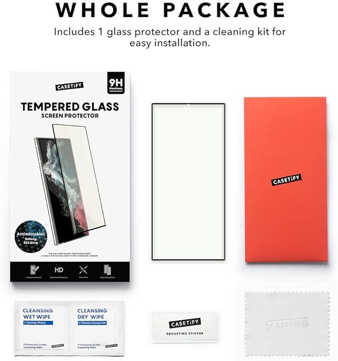 CASETiFY Screen Protector for Galaxy S22 Ultra 2.5D Full Screen Tempered Glass