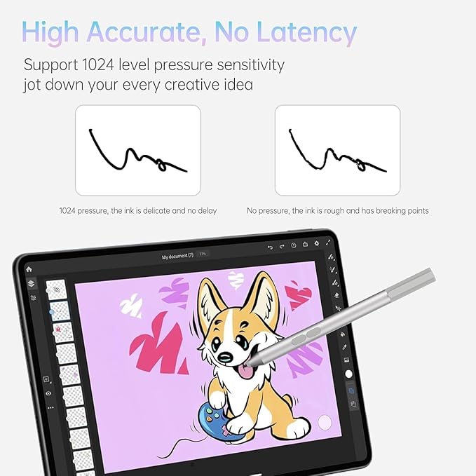 Pen for Surface Pro 11 2500 Working Hours 1024 Pressure Eraser &amp Right-Click Palm Rejection for Surface Pro 11/10/9/8/X/7+/7/6/5/4/3 Surface Go 1-4 Surface Laptop/Studio/Book 1-5 Kobo eRead